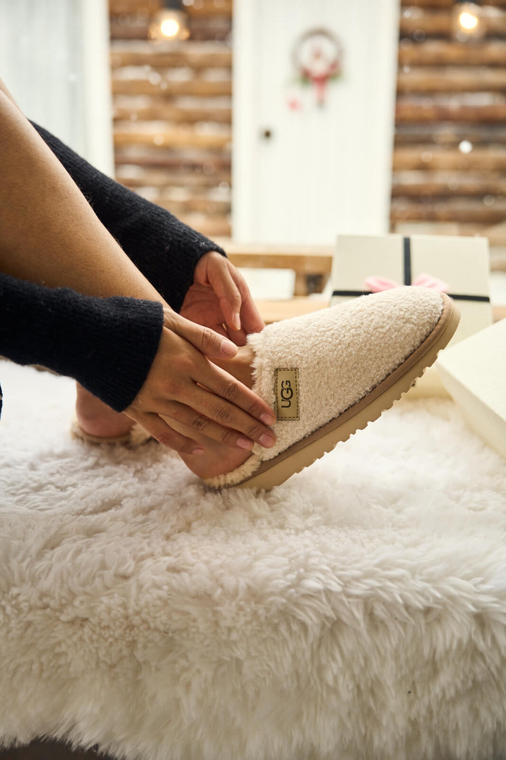 UGG Languorous Shepherd Blend Wool Slipper - Cream