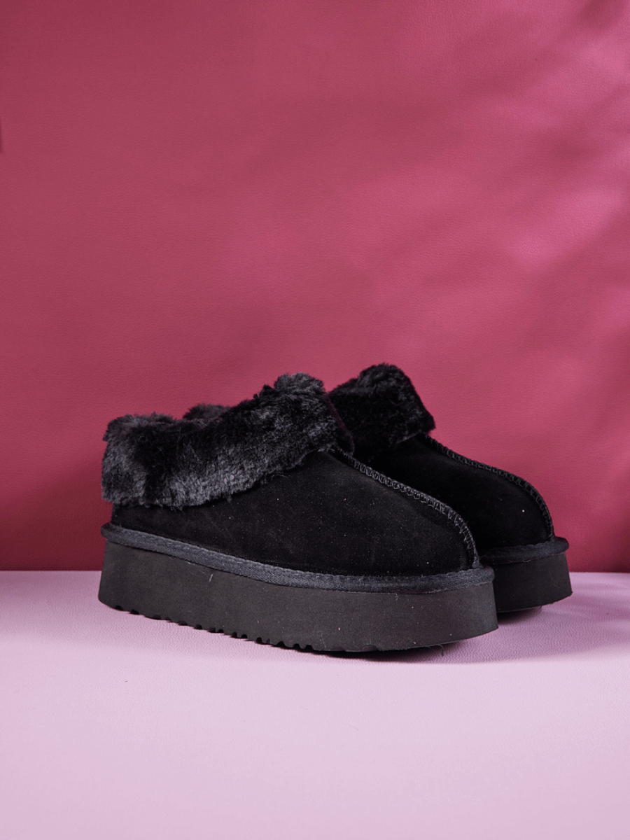 UGG Cuddle Up Wool-Lined Suede Bootie - Black