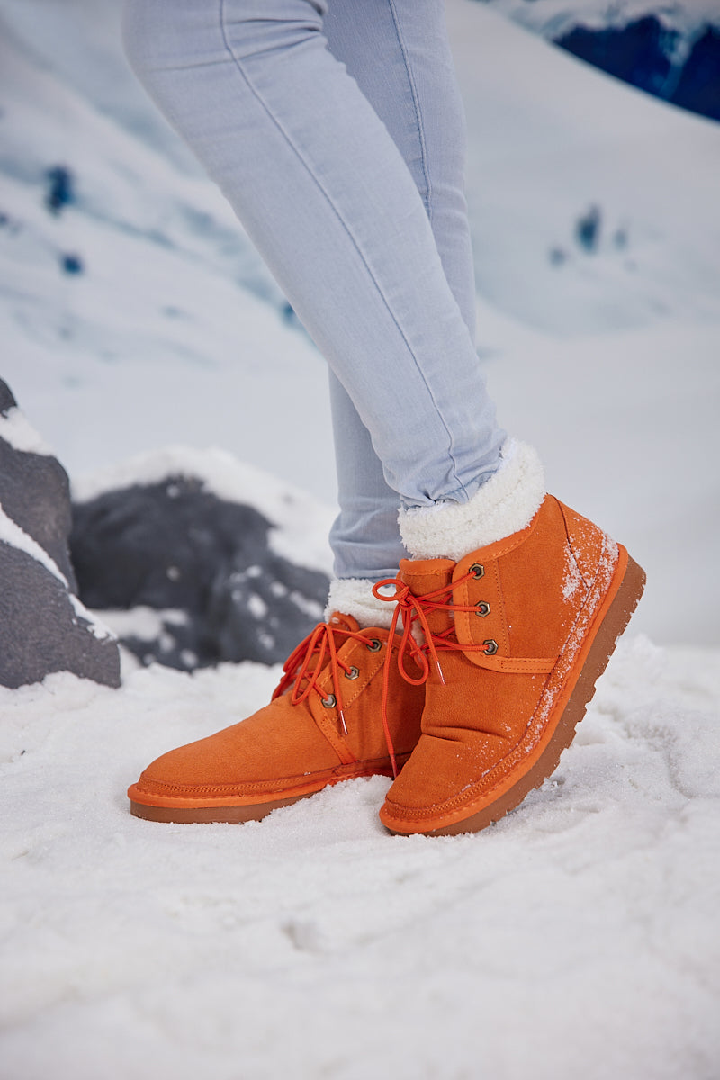 UGG Bellman Wool-Lined Lace-Up Boots - Orange