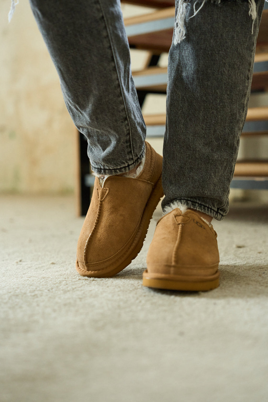 UGG Brisk Feels Wool Blend Slipper Boot - Chestnut