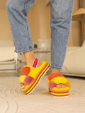 UGG Harmony Contrast Woolen Platform Slipper - Yellow