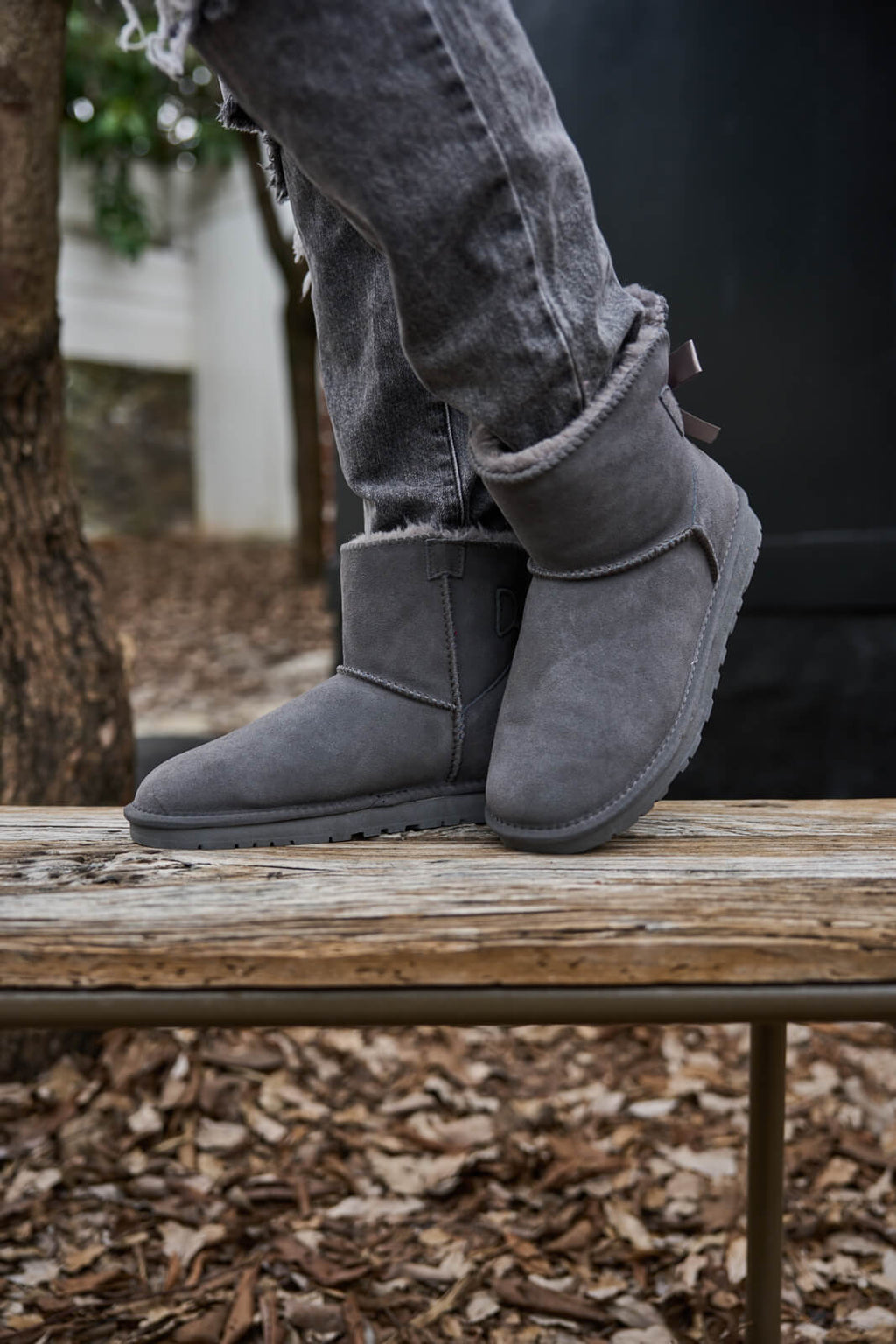 UGG Bailey Bow UGG Mini Boots - Grey