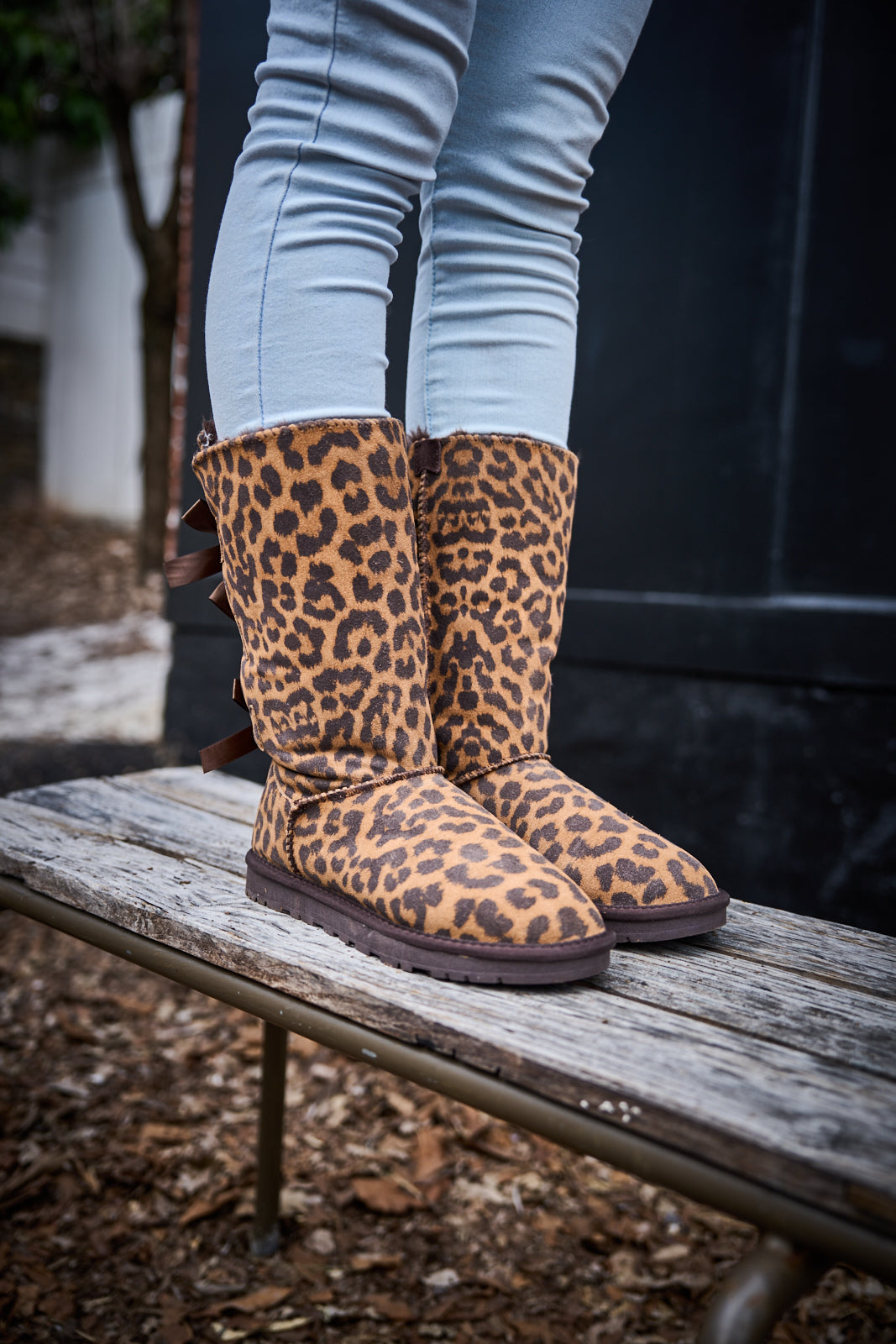 UGG Tri Ribbon Bow Suede Boots - Cheetah