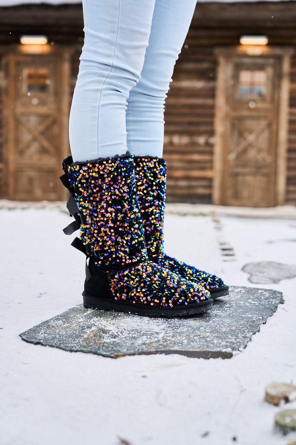 UGG Tay Swift Celebration Rhinestone Bailey Bow Sequin Boots - Multi