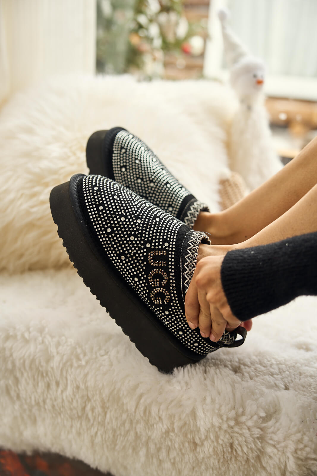 UGG Tassie Swifty Diamond Platform Boot - Black