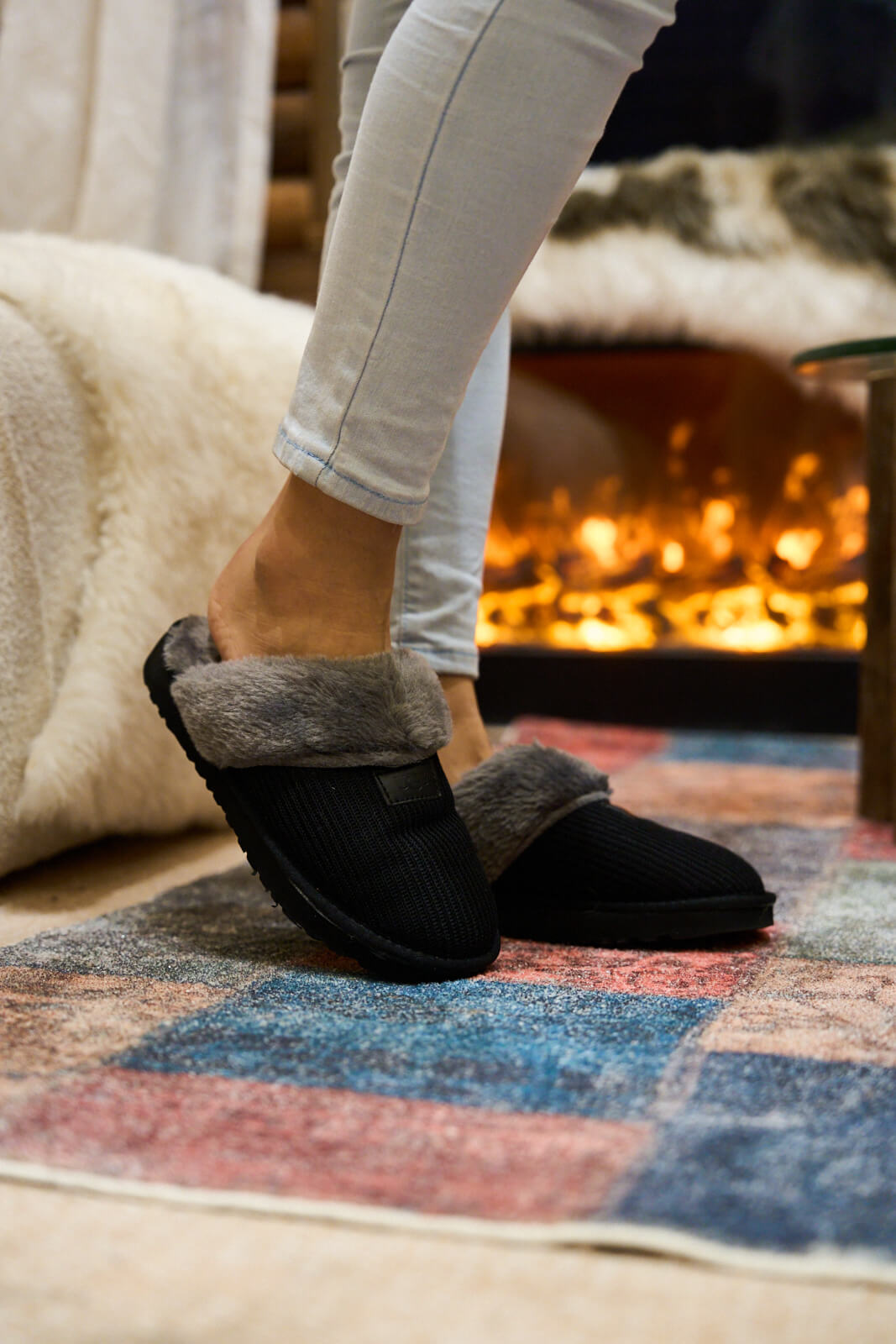 UGG Corduroy Knit Wool Blend Slipper - Charcoal