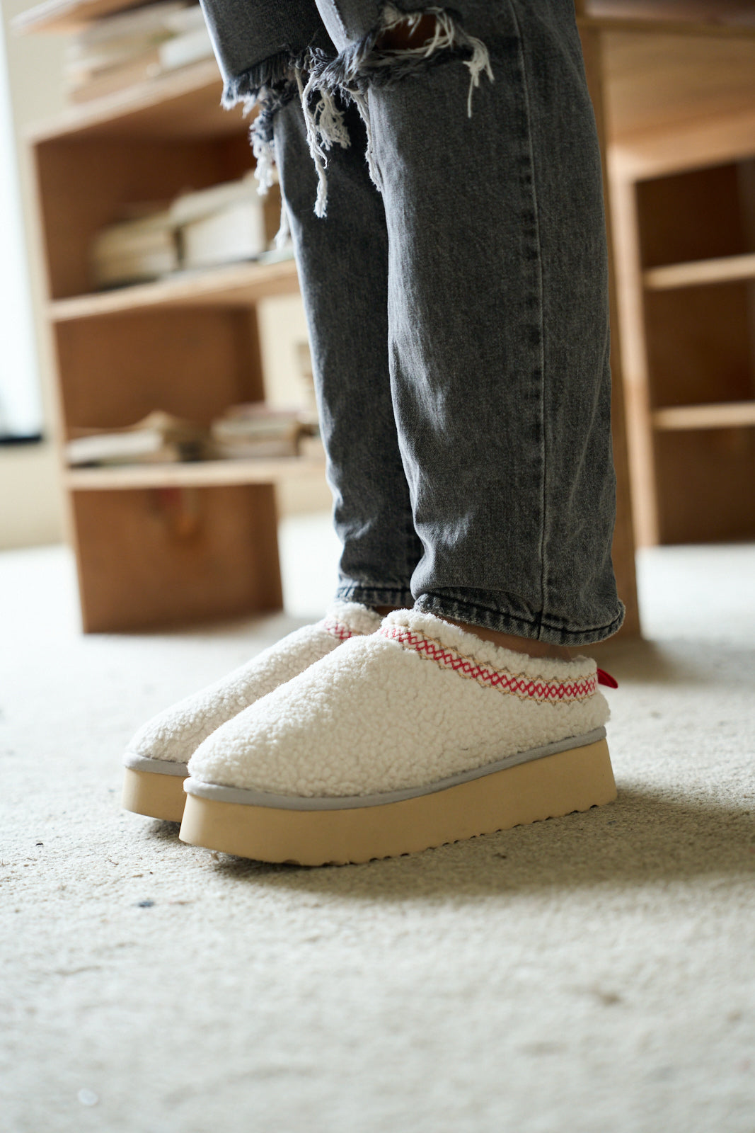 UGG Shepherd Tasman Platform Bootie - White