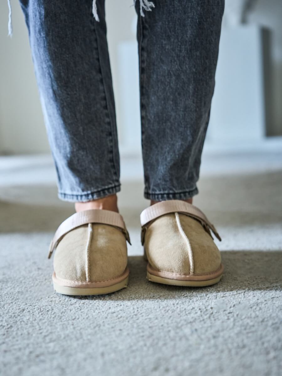 UGG Selena Wool-Lined Slingback Sandals - Sand