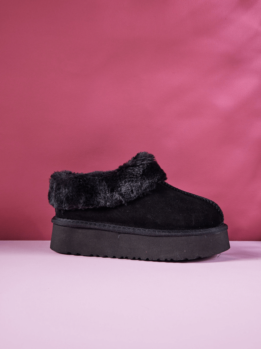 UGG Cuddle Up Wool-Lined Suede Bootie - Black