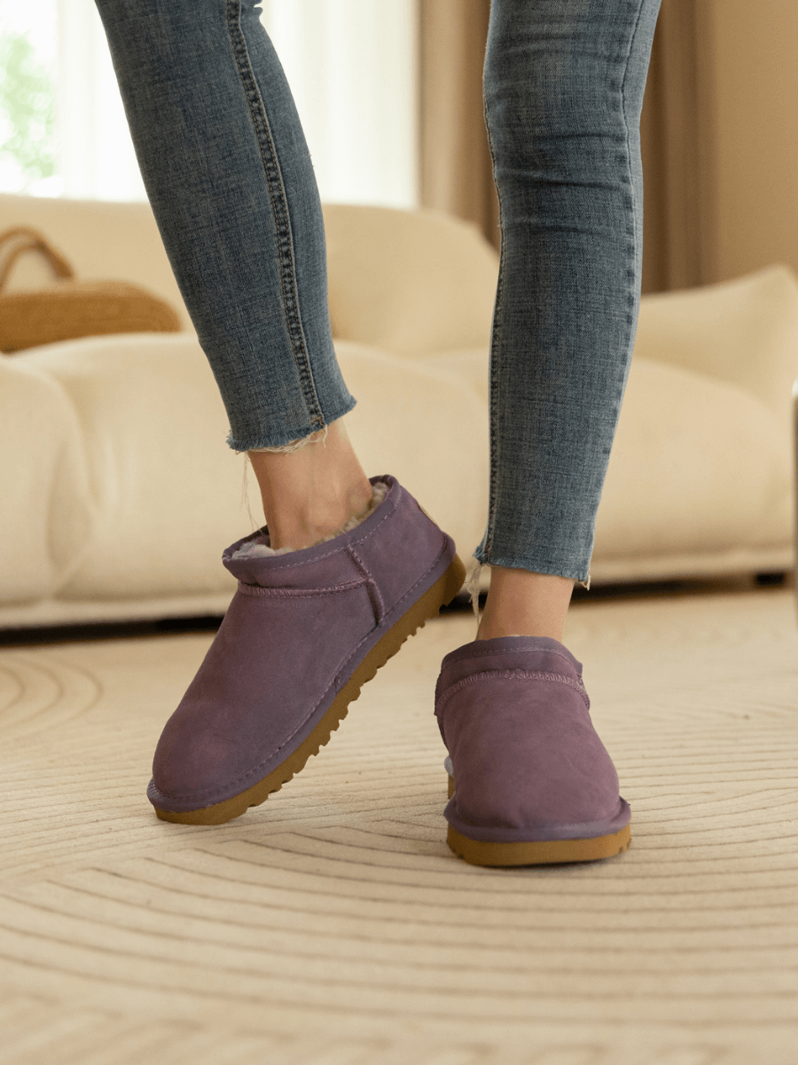 UGG Faux-Fur-Lined Suede Tasman Ankle Boot - Lavender