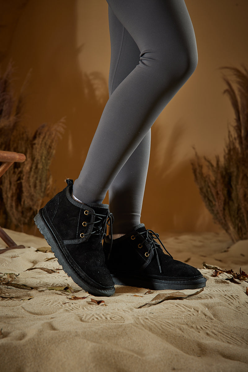 UGG Bellman Wool-Lined Lace-Up Boots - Black