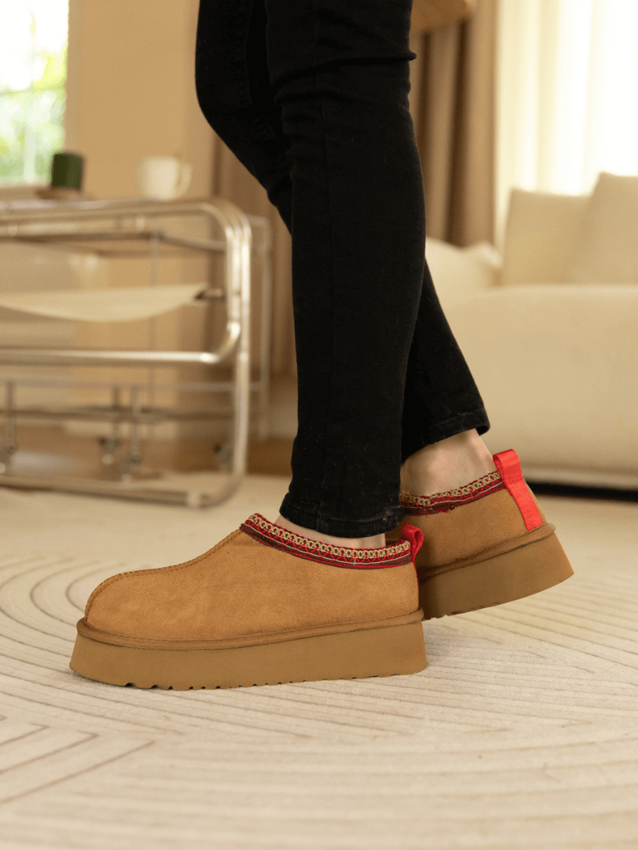 UGG Tazzy Mini Platform Low Ankle Slippers - Chestnut