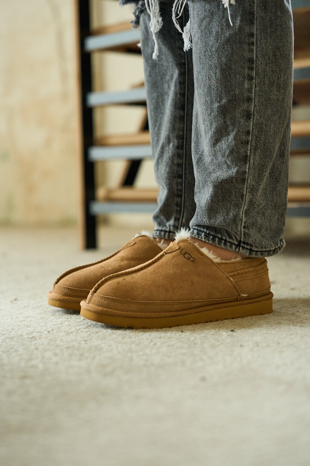 UGG Brisk Feels Wool Blend Slipper Boot - Chestnut