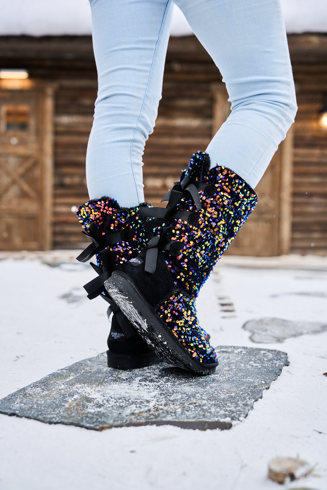 UGG Tay Swift Celebration Rhinestone Bailey Bow Sequin Boots - Multi