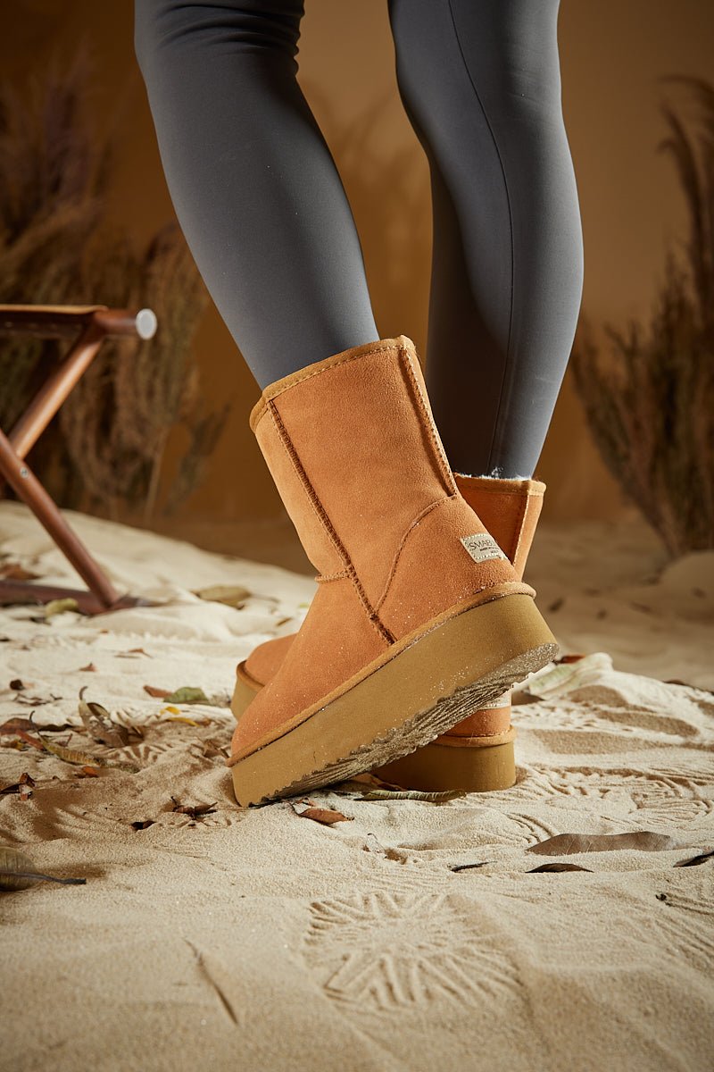 UGG Cloud Nine Platform Mini Boots - Chestnut