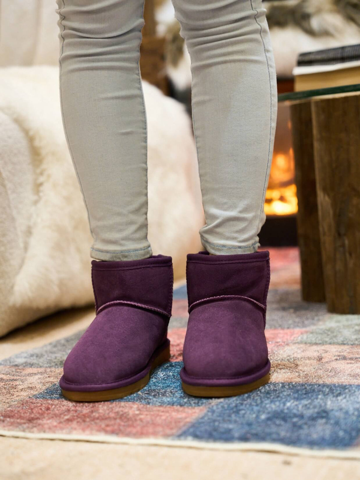 UGG Faux Fur-Lined Classic Short UGG Boots - Purple