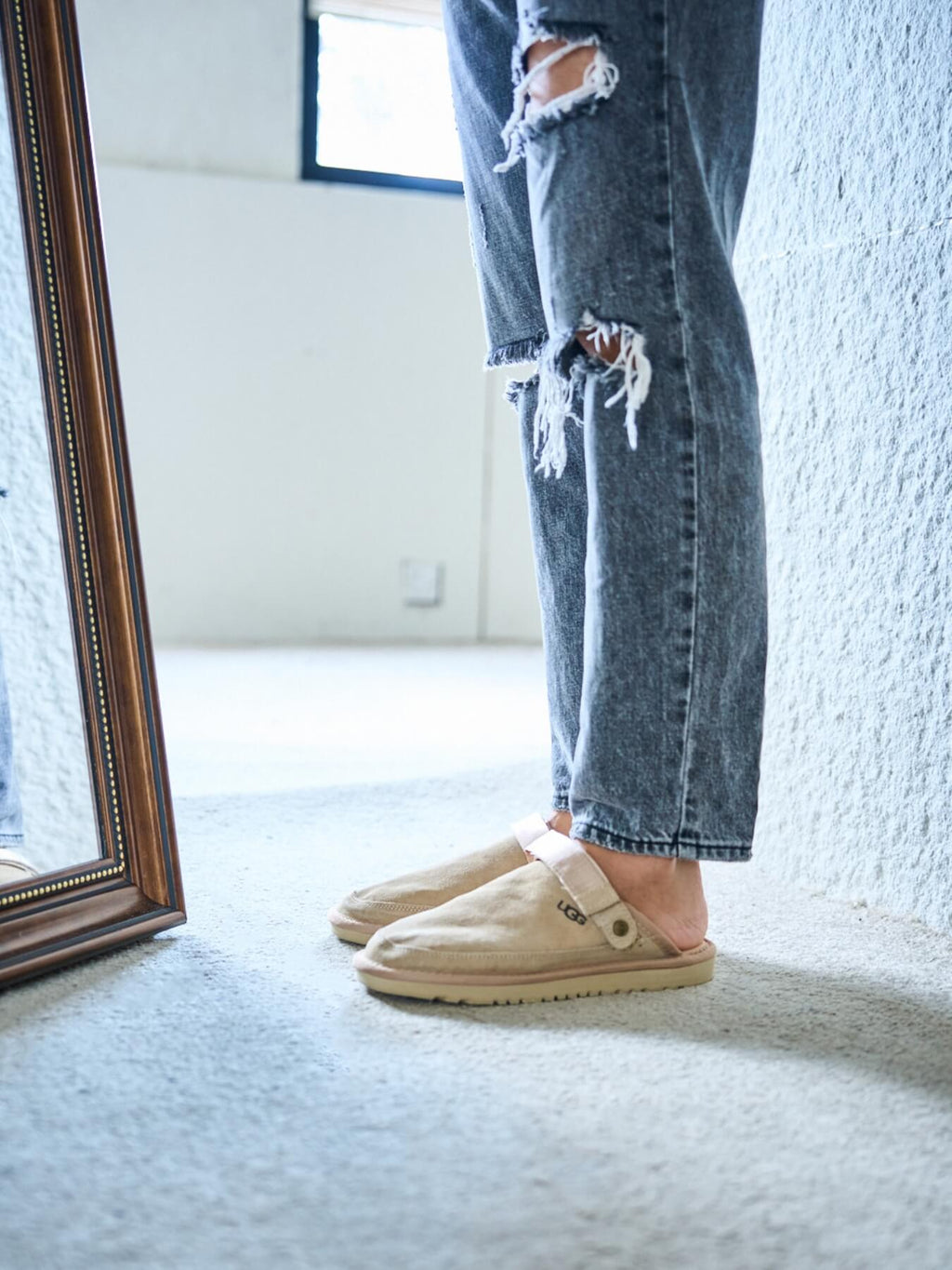 UGG Lyla Suede Slingback Scuff Slipper - Sand