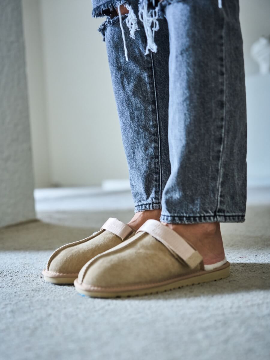 UGG Selena Wool-Lined Slingback Sandals - Sand