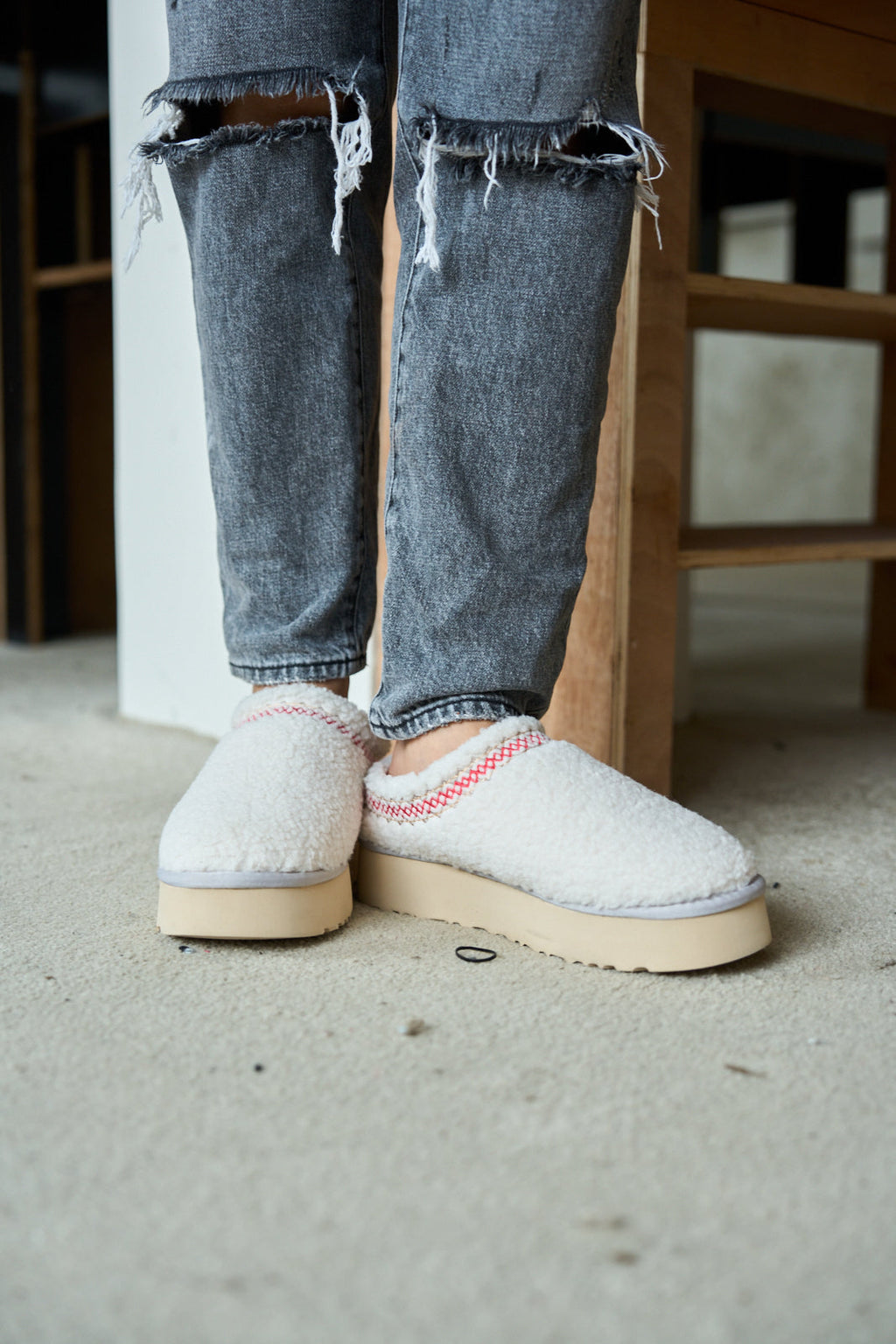 UGG Shepherd Tasman Platform Bootie - White