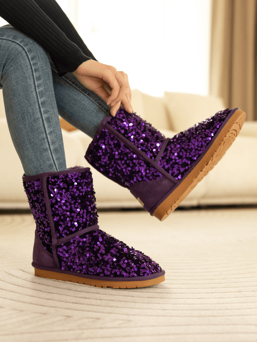 UGG Dallas Glam Sequin Shearling Boots - Purple