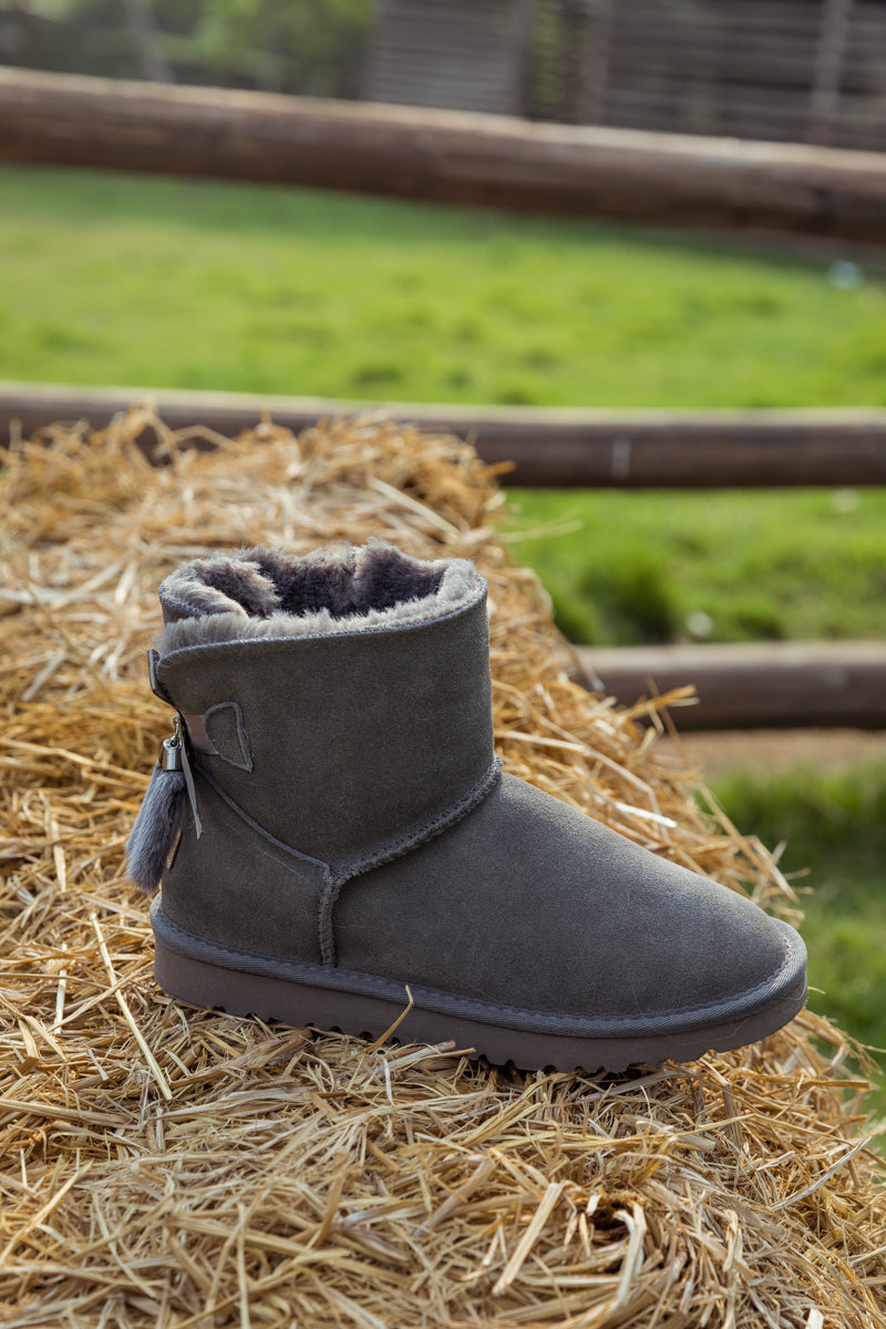 UGG Tail Bow Back Suede Boot - Grey