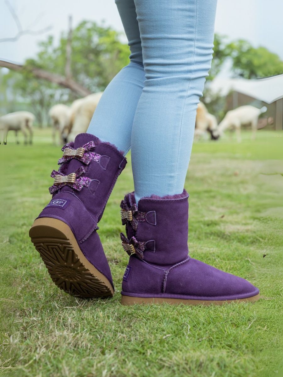 UGG Sequin Bling Ballet Bow Boots - Violet