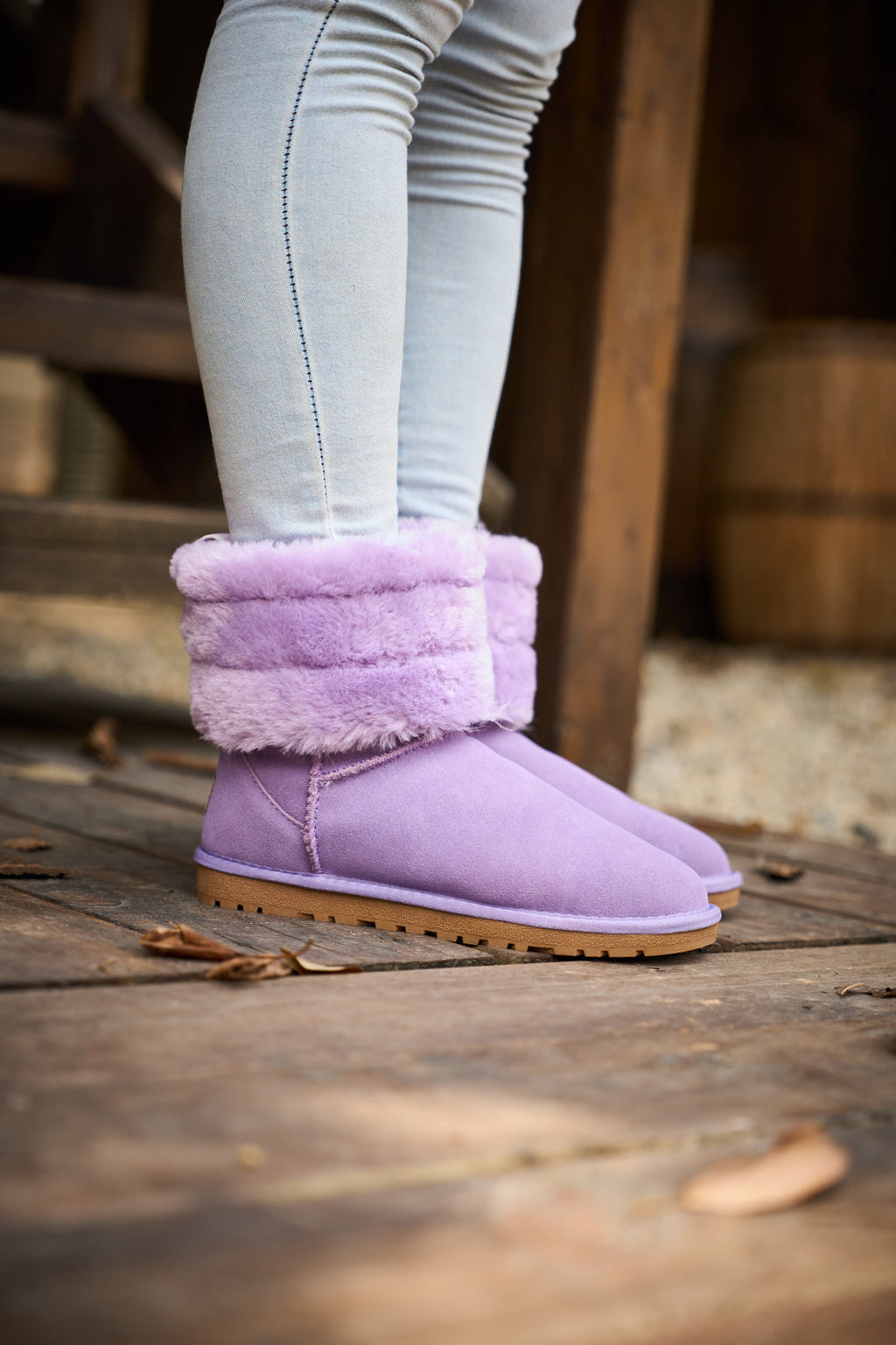 UGG Adelene Sherpa Woolen Boots - Lavender