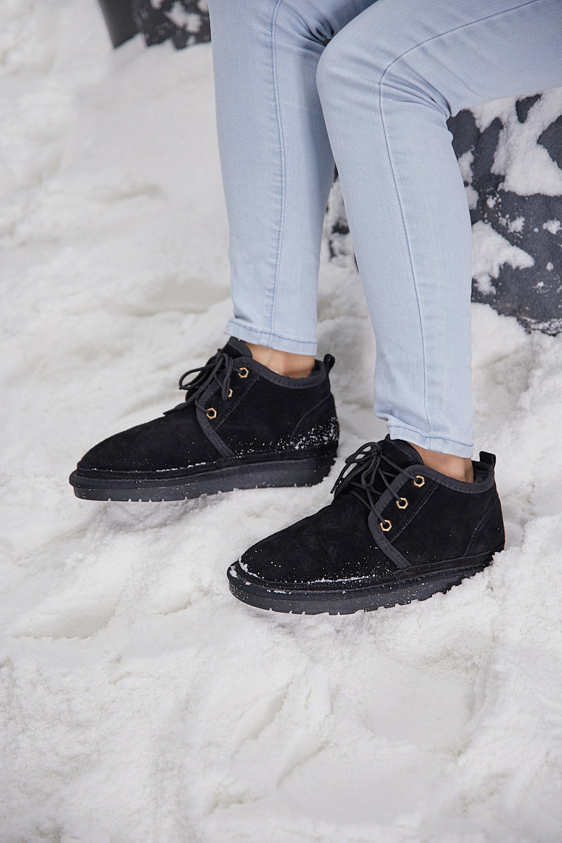UGG Bellman Wool-Lined Lace-Up Boots - Black