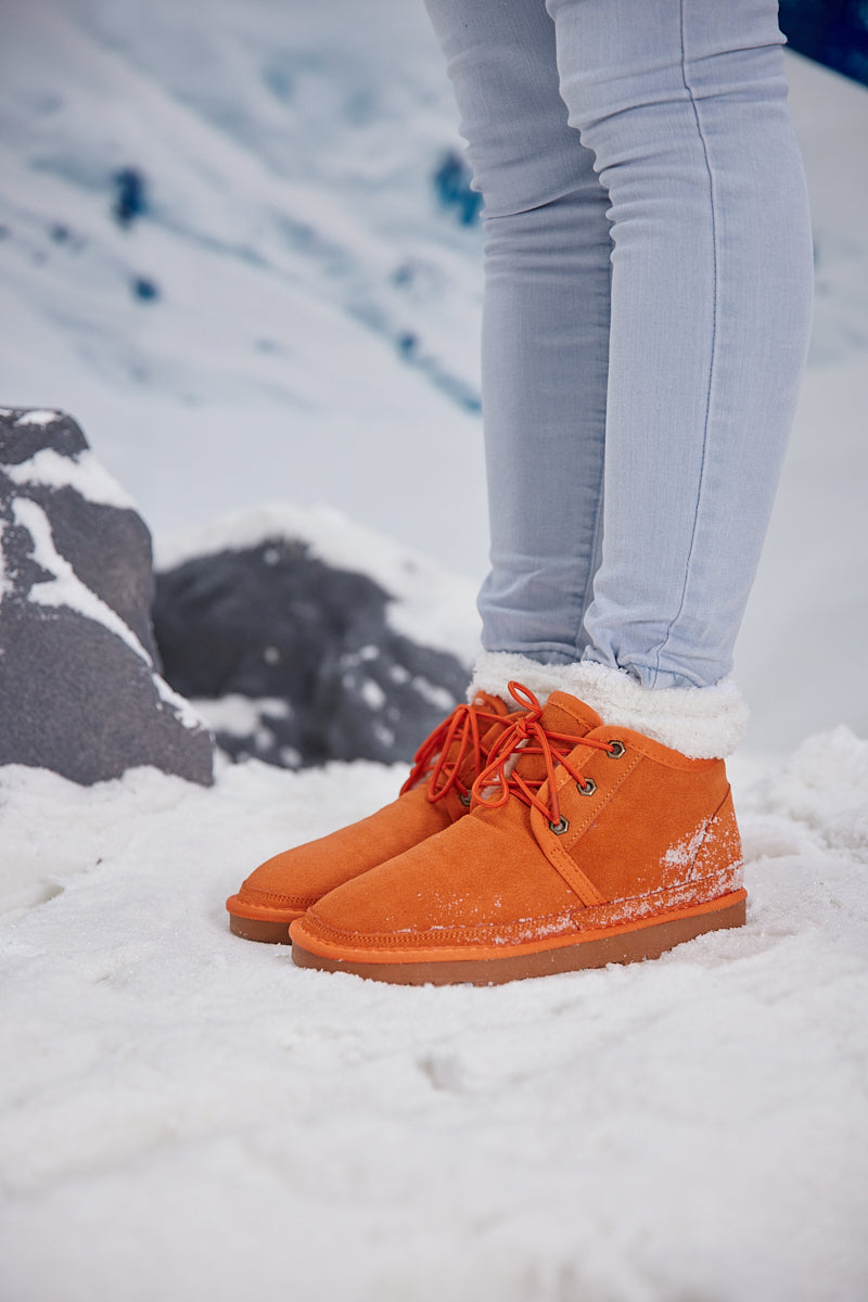 UGG Bellman Wool-Lined Lace-Up Boots - Orange