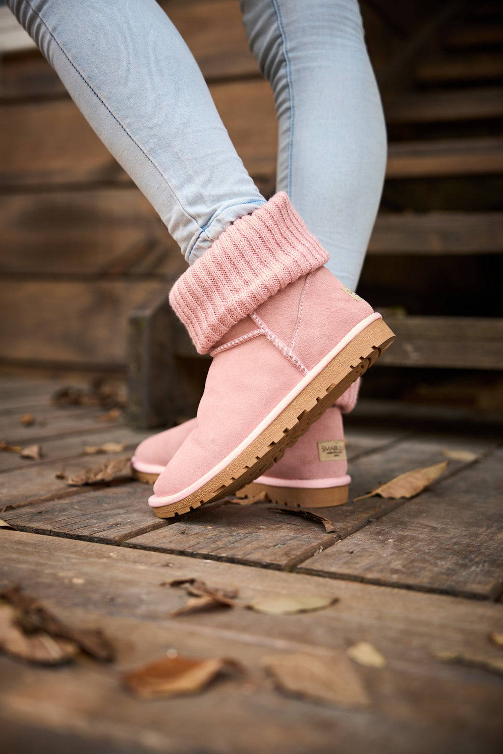 UGG Ankle Knit Stocking Mini Boots - Pink
