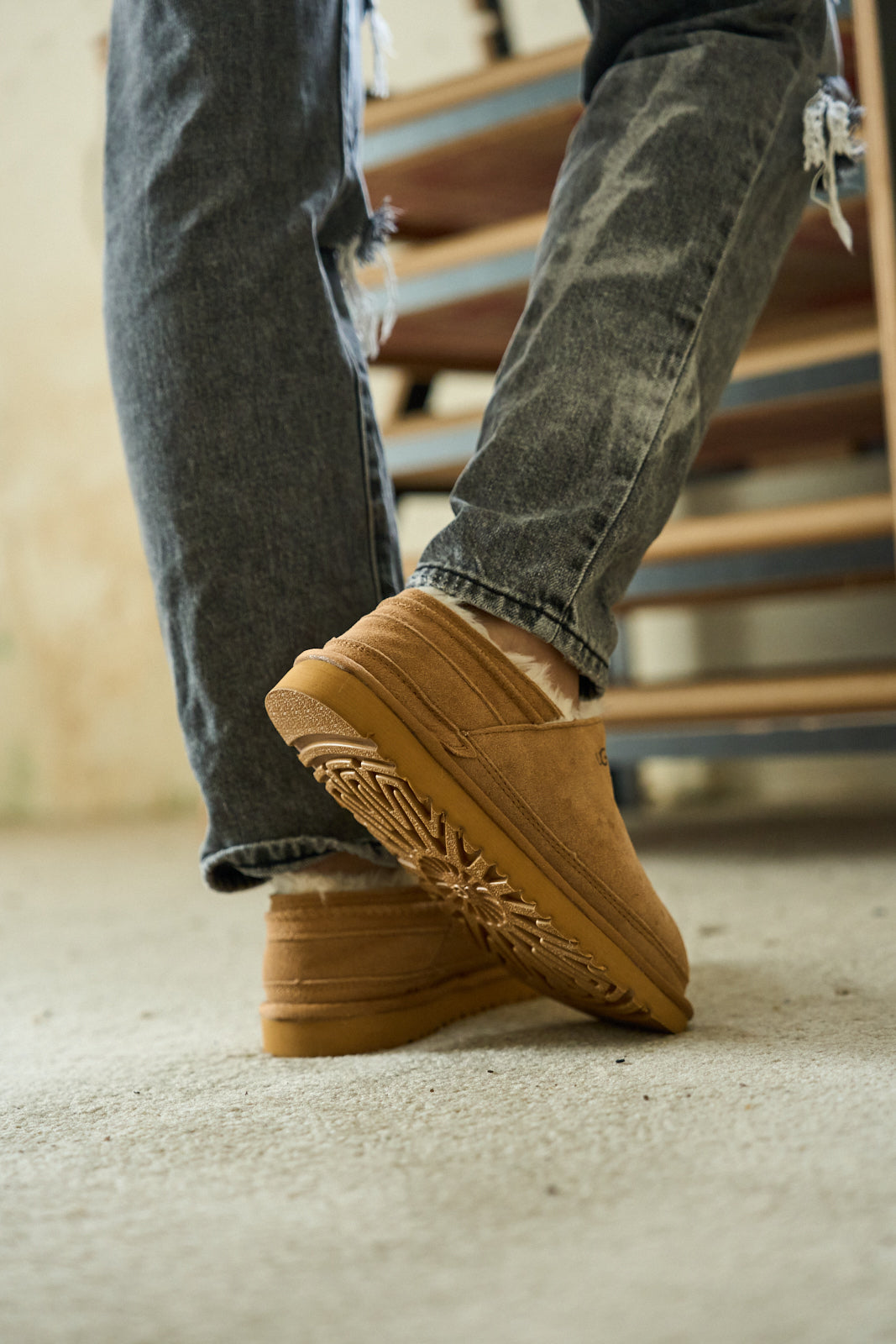 UGG Brisk Feels Wool Blend Slipper Boot - Chestnut
