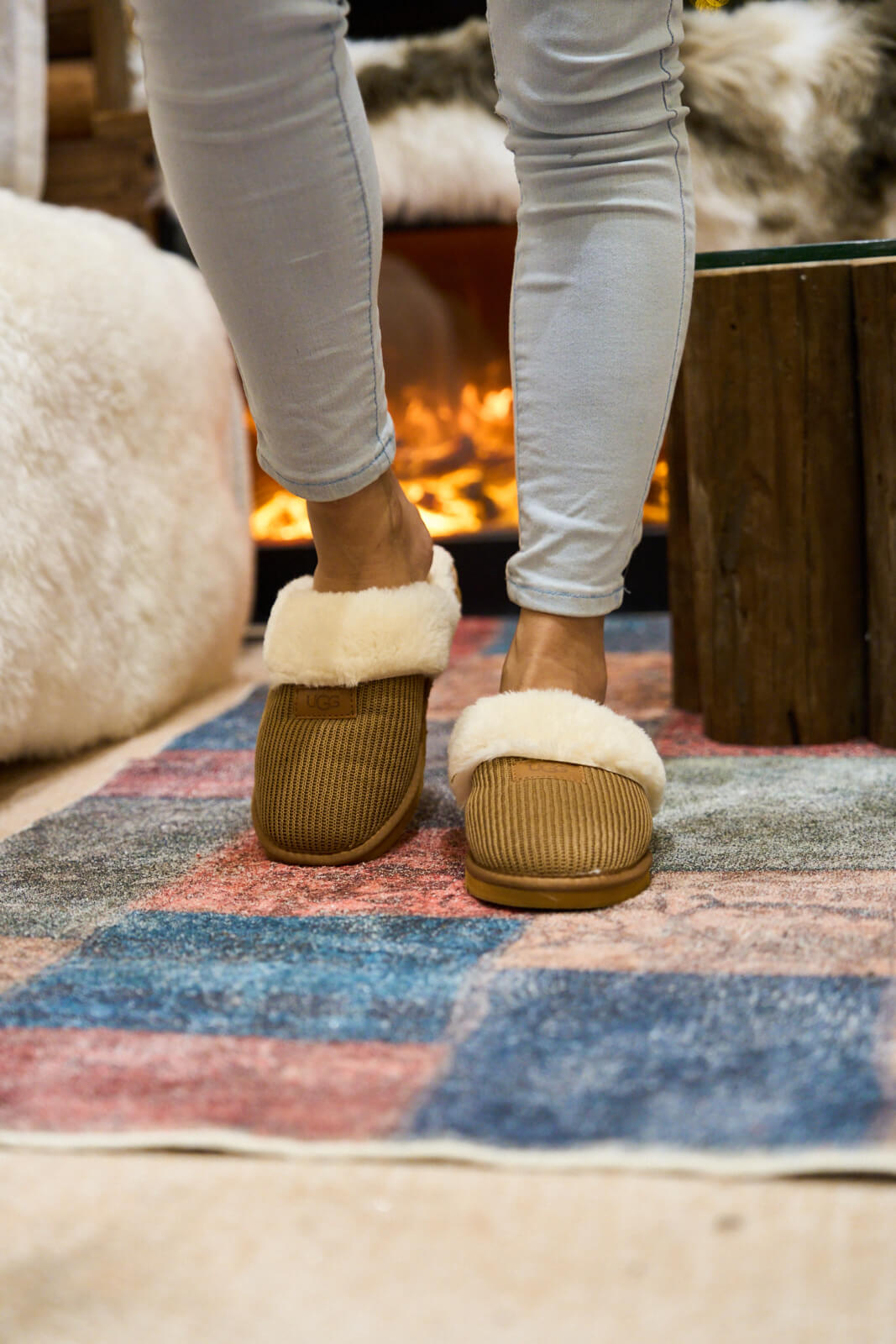 UGG Corduroy Knit Wool Blend Slipper - Chestnut