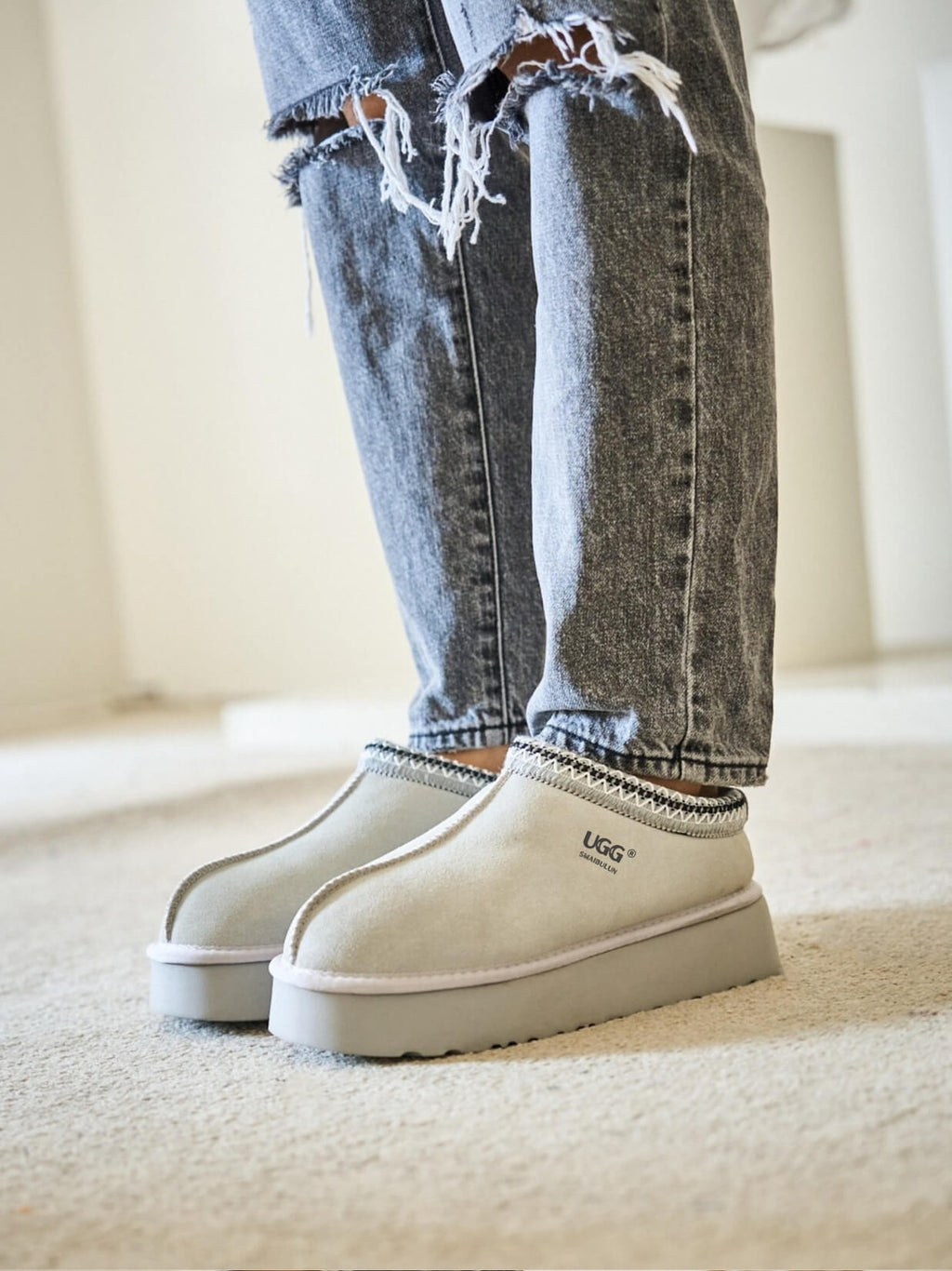 UGG Tassie X Tasman Platform Slipper Boot - Pale