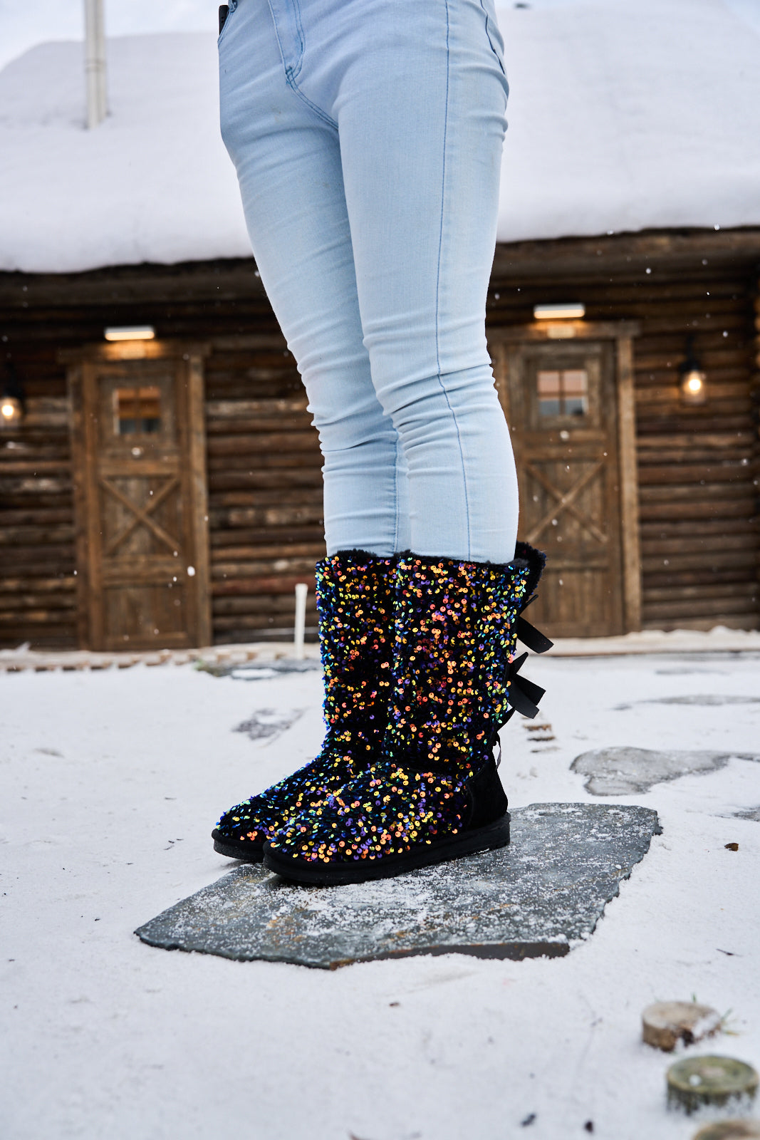 UGG Tay Swift Celebration Rhinestone Bailey Bow Sequin Boots - Multi