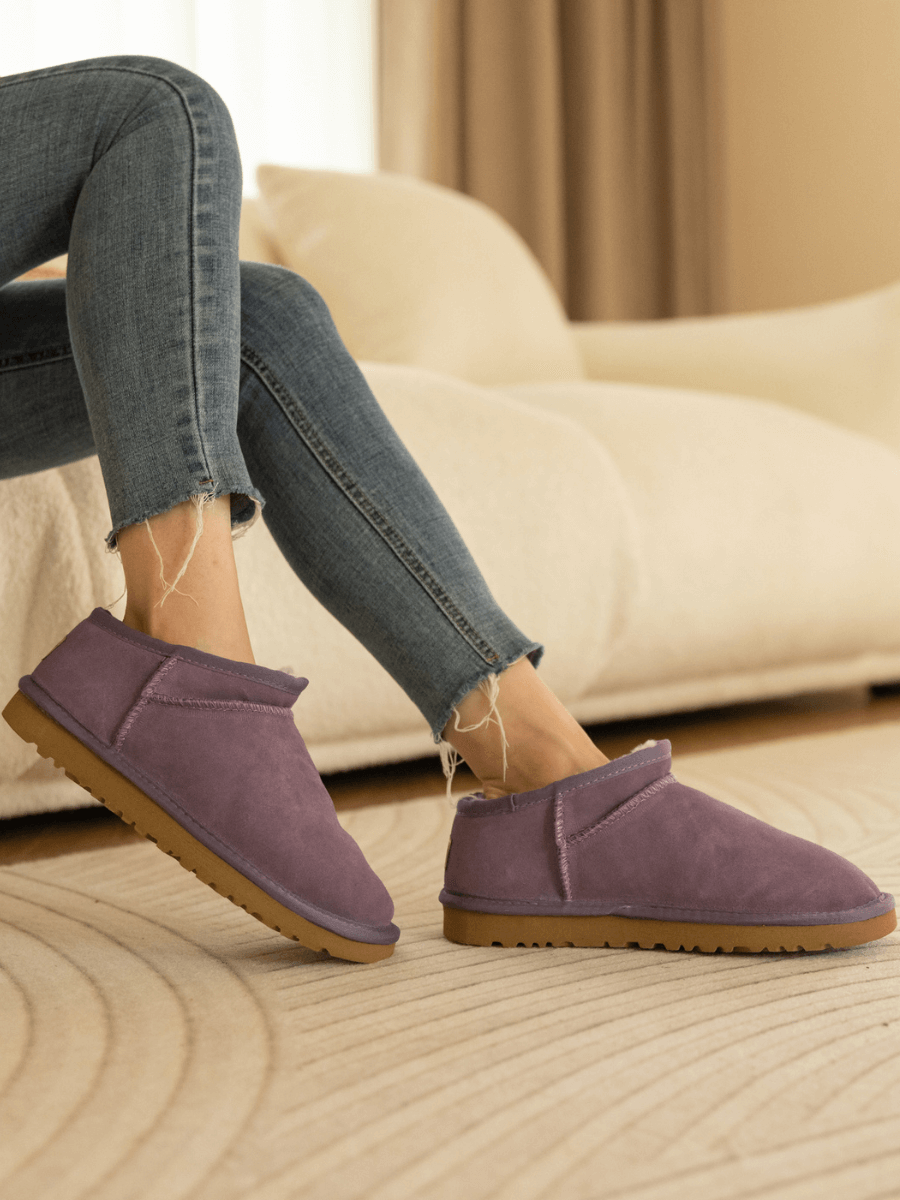 UGG Faux-Fur-Lined Suede Tasman Ankle Boot - Lavender