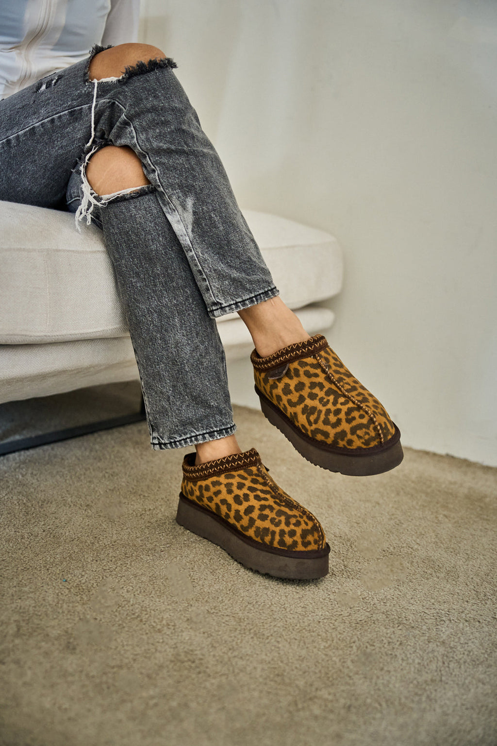 UGG Tassie X Tasman Platform Slipper Boot - Cheetah