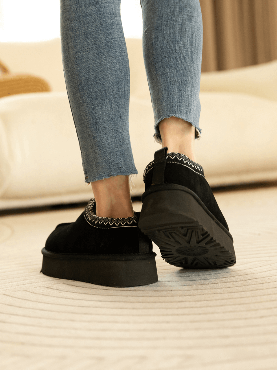 UGG Tazzy Mini Platform Low Ankle Slippers - Black