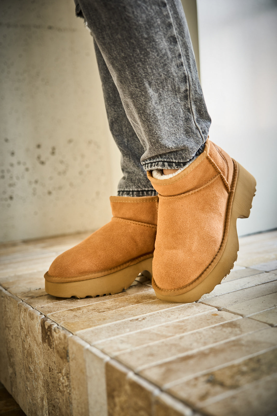 UGG Ultimate Platform Ankle Boots - Chestnut