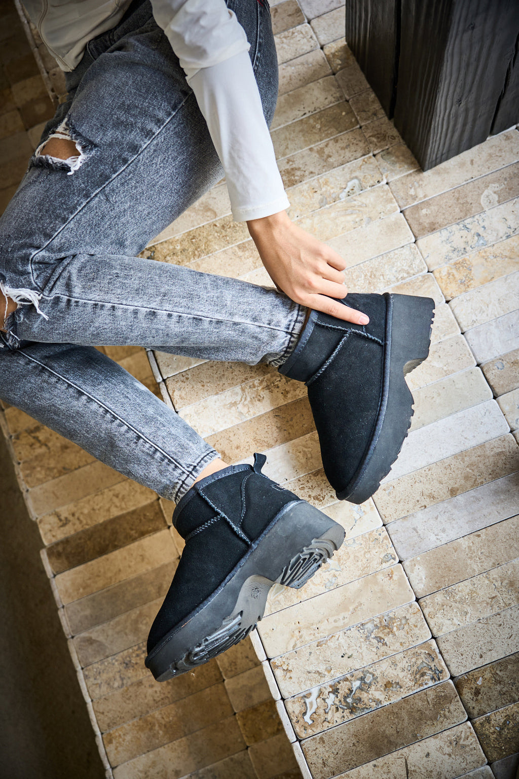 UGG Ultimate Platform Ankle Boots - Black