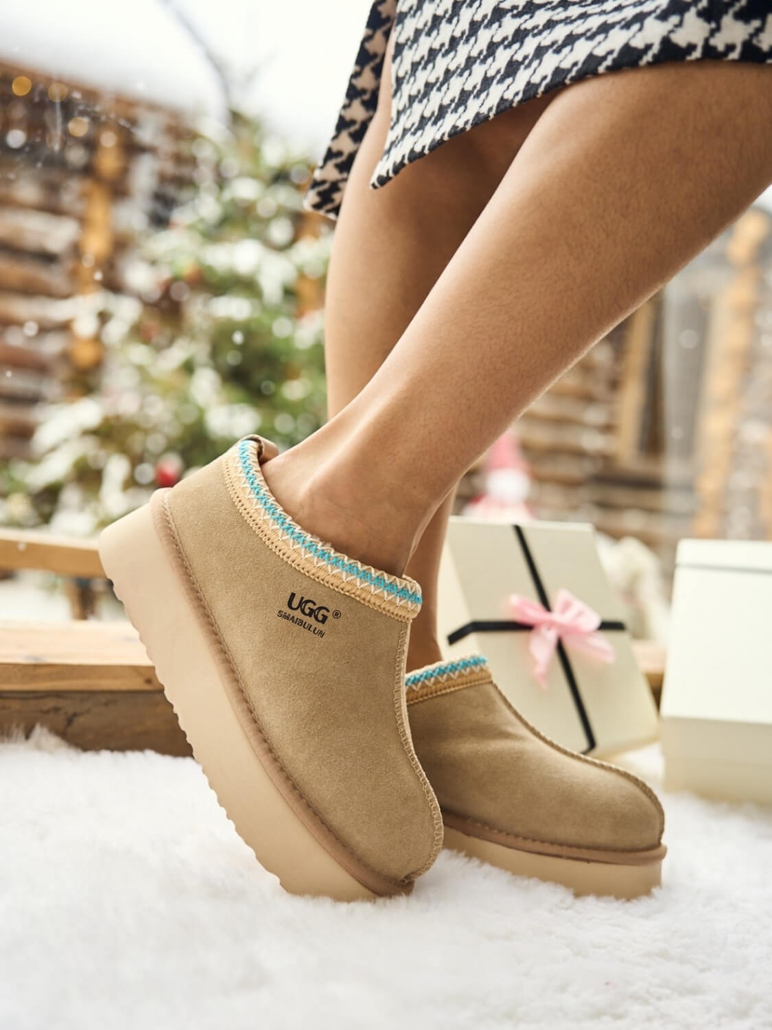 UGG Tassie X Tasman Platform Slipper Boot - Taupe