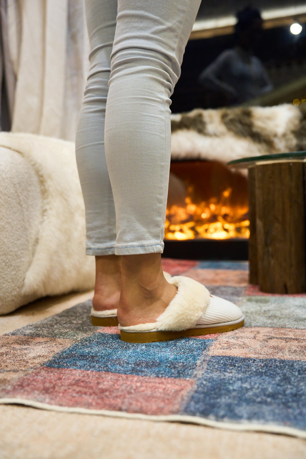 UGG Corduroy Knit Wool Blend Slipper - White