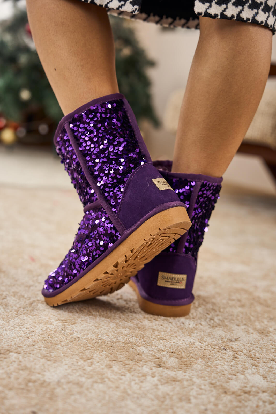 UGG Dallas Glam Sequin Shearling Boots - Violet