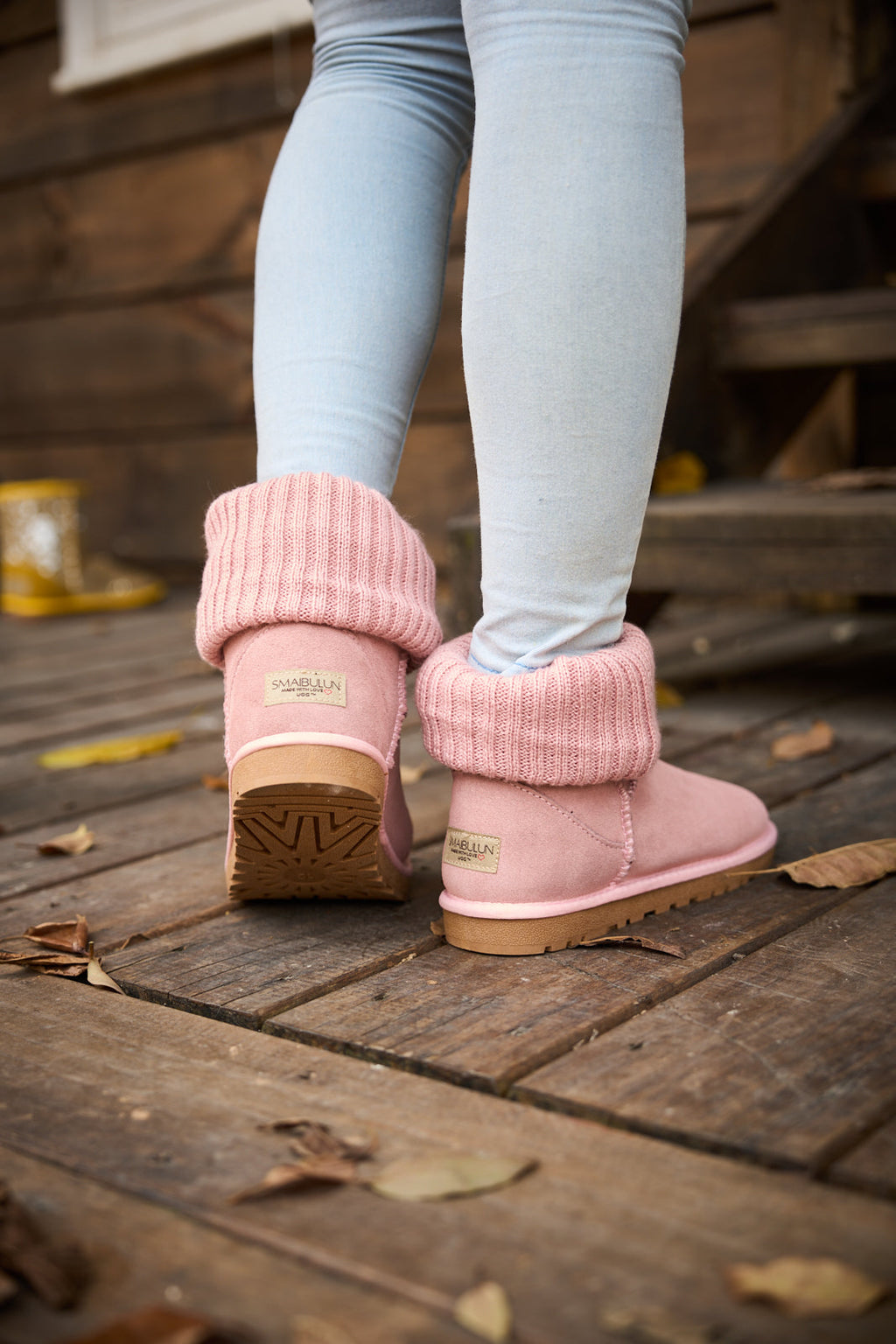 UGG Ankle Knit Stocking Mini Boots - Pink
