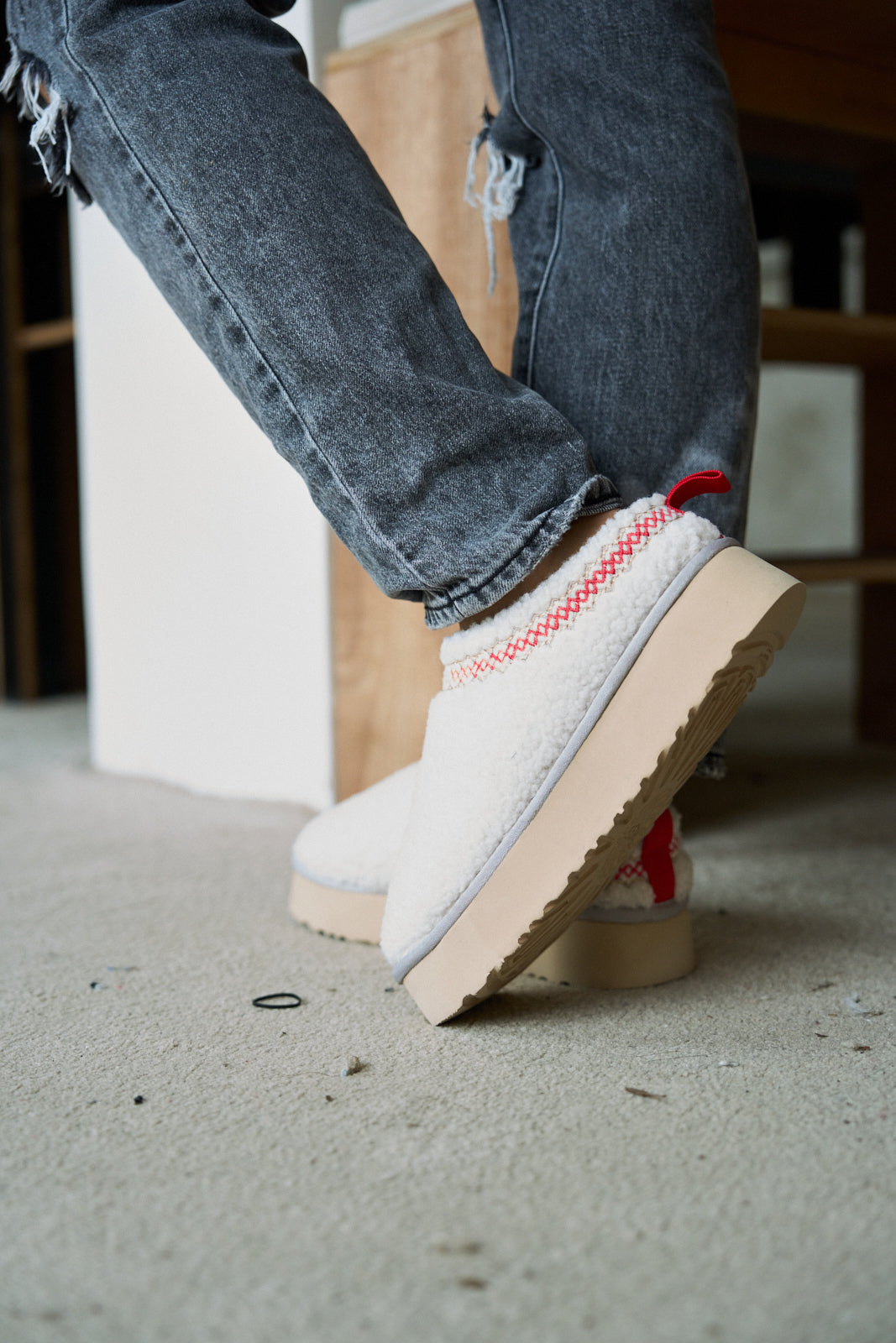 UGG Shepherd Tasman Platform Bootie - White