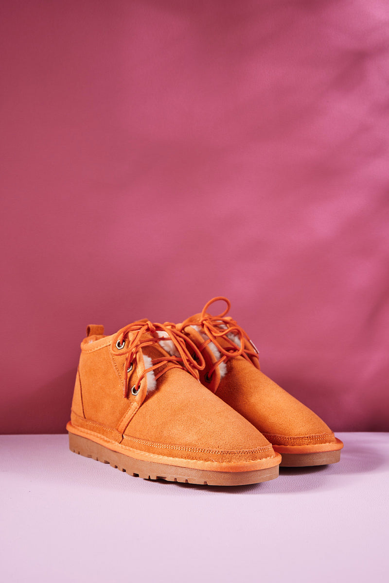 UGG Bellman Wool-Lined Lace-Up Boots - Orange