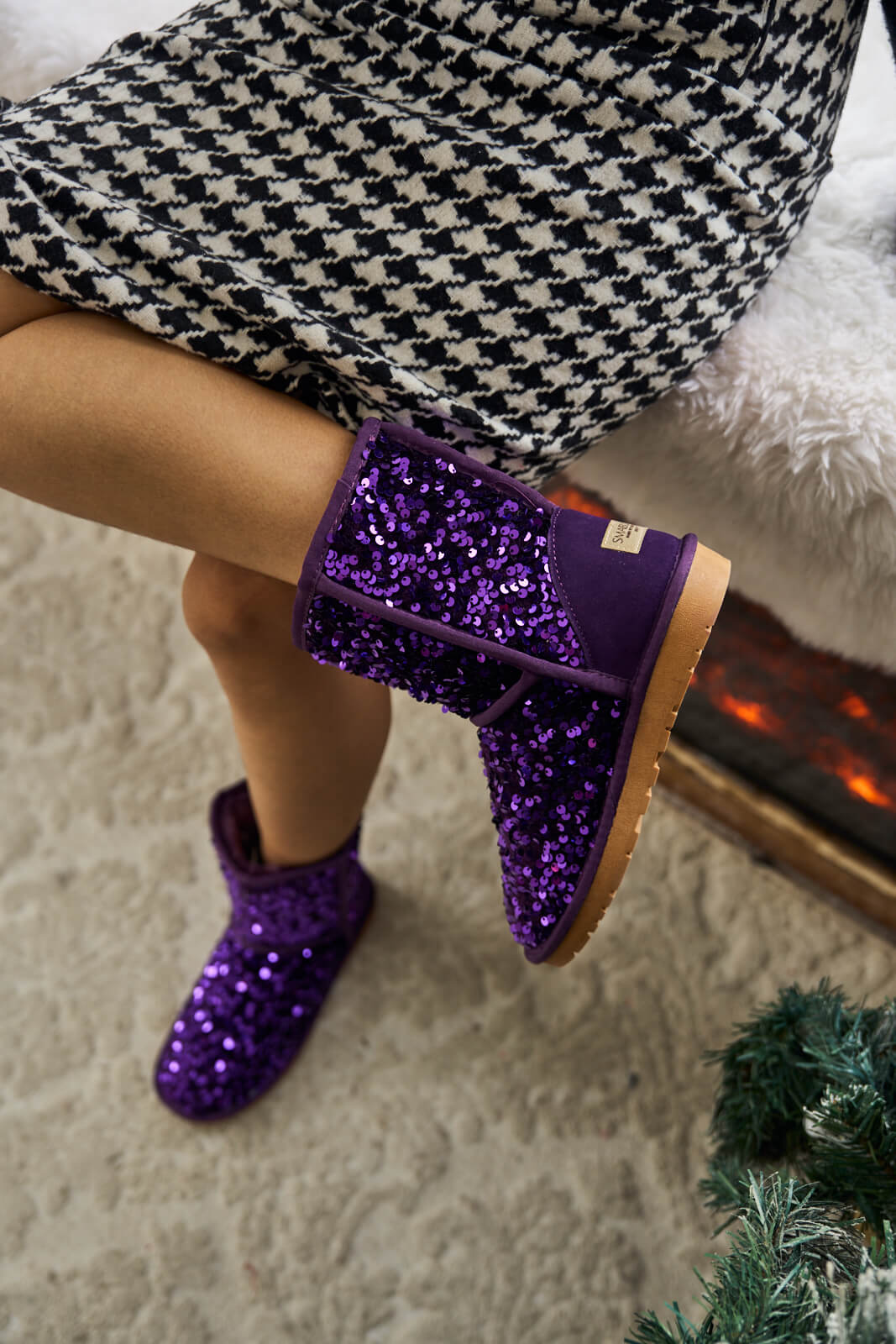 UGG Dallas Glam Sequin Shearling Boots - Violet