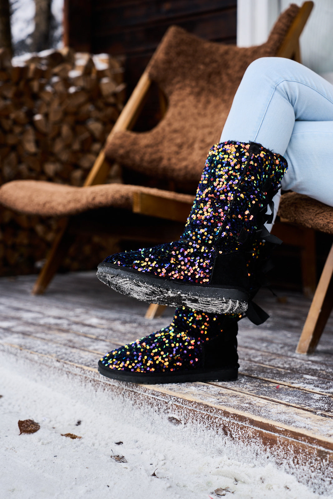 UGG Tay Swift Celebration Rhinestone Bailey Bow Sequin Boots - Multi
