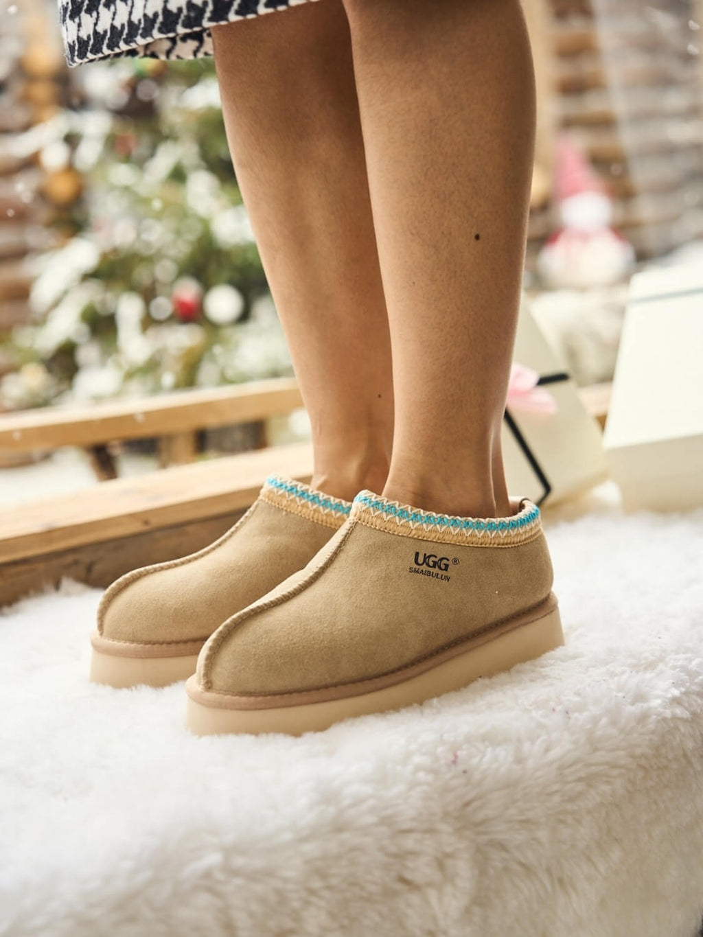 UGG Tassie X Tasman Platform Slipper Boot - Taupe