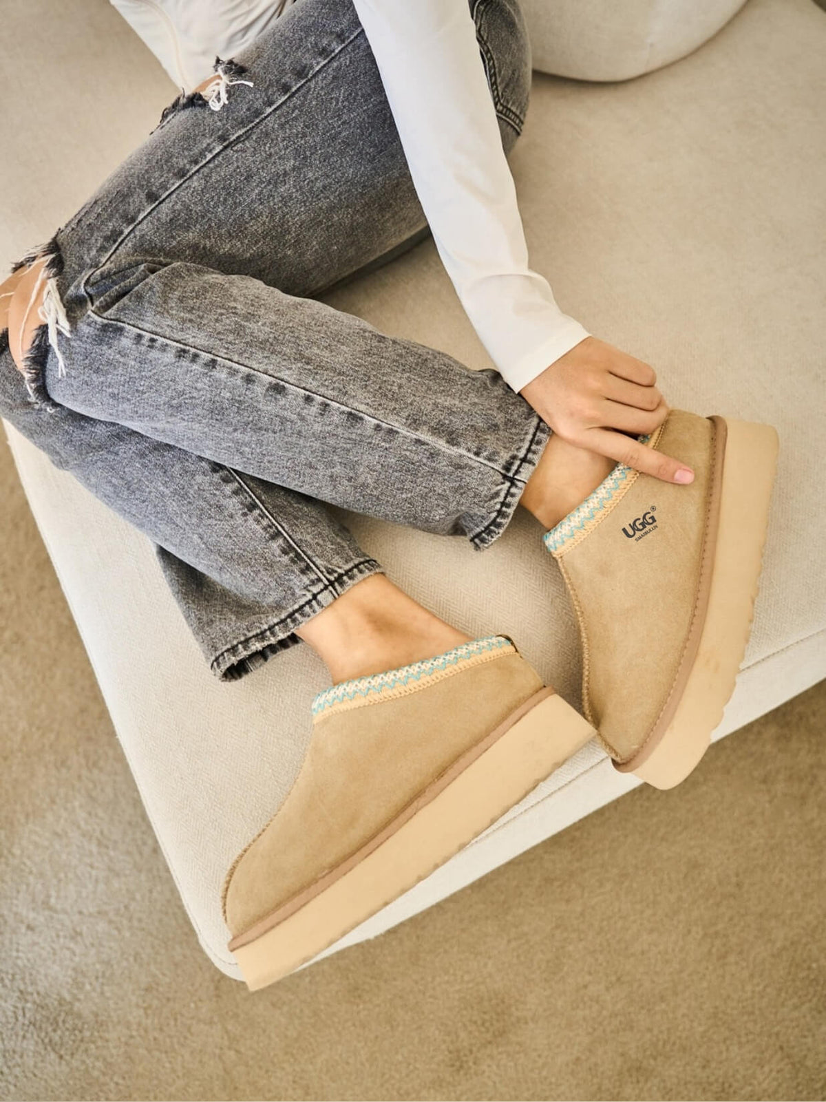 UGG Tazzy Mini Platform Low Ankle Slippers - Neutral