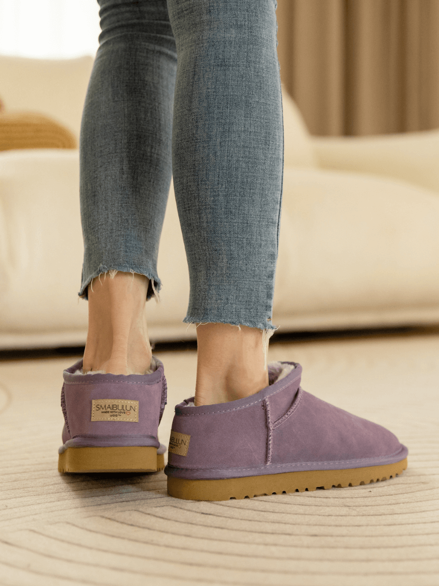UGG Faux-Fur-Lined Suede Tasman Ankle Boot - Lavender